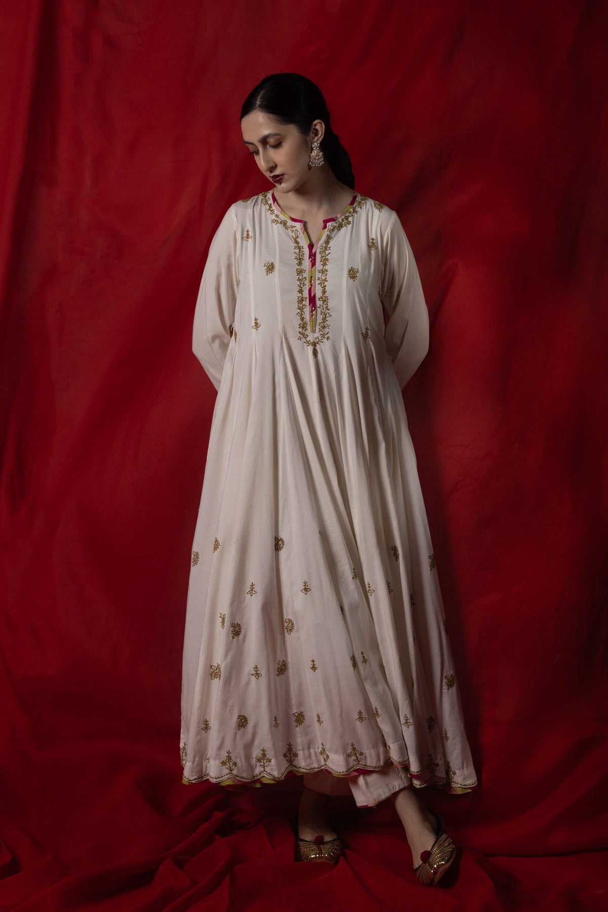 Zareen Embroidered Kalidar Set