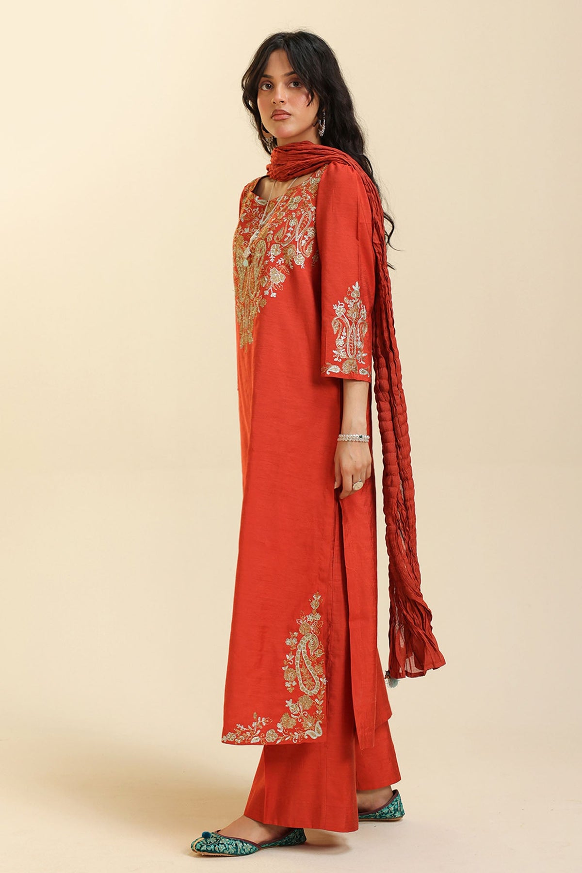 Embroidered Paisley Ensemble