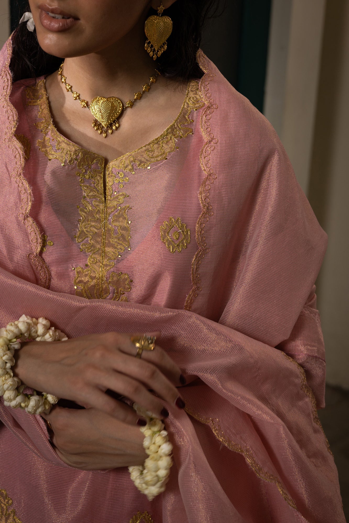 Rose Mist Embroidered Ensemble