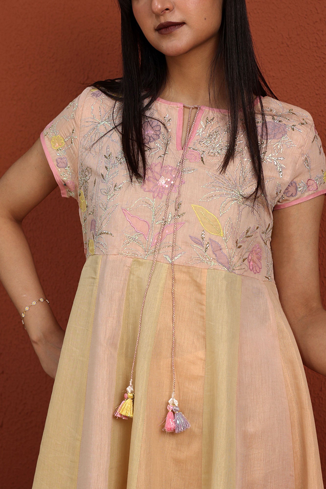 Floral Embroidered Kalidaar Ensemble
