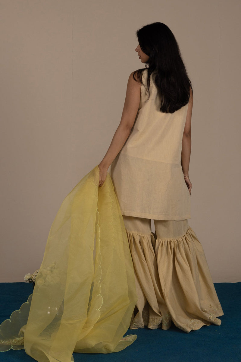 Phool Embroidered Gharara Ensemble