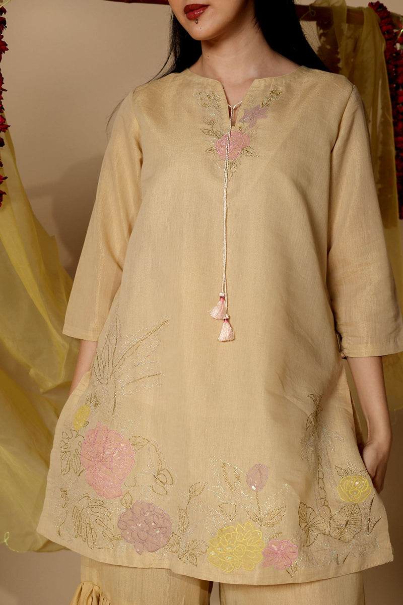 Gulnar Embroidered Gharara Ensemble