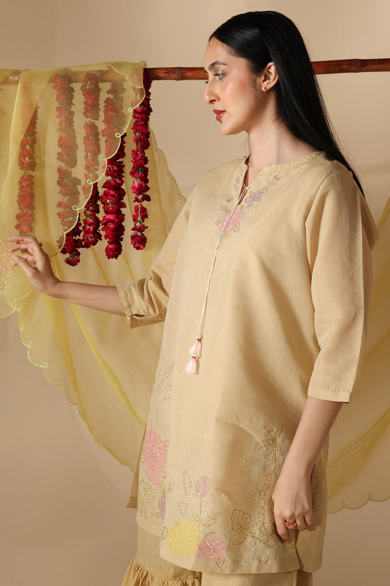 Gulnar Embroidered Gharara Ensemble