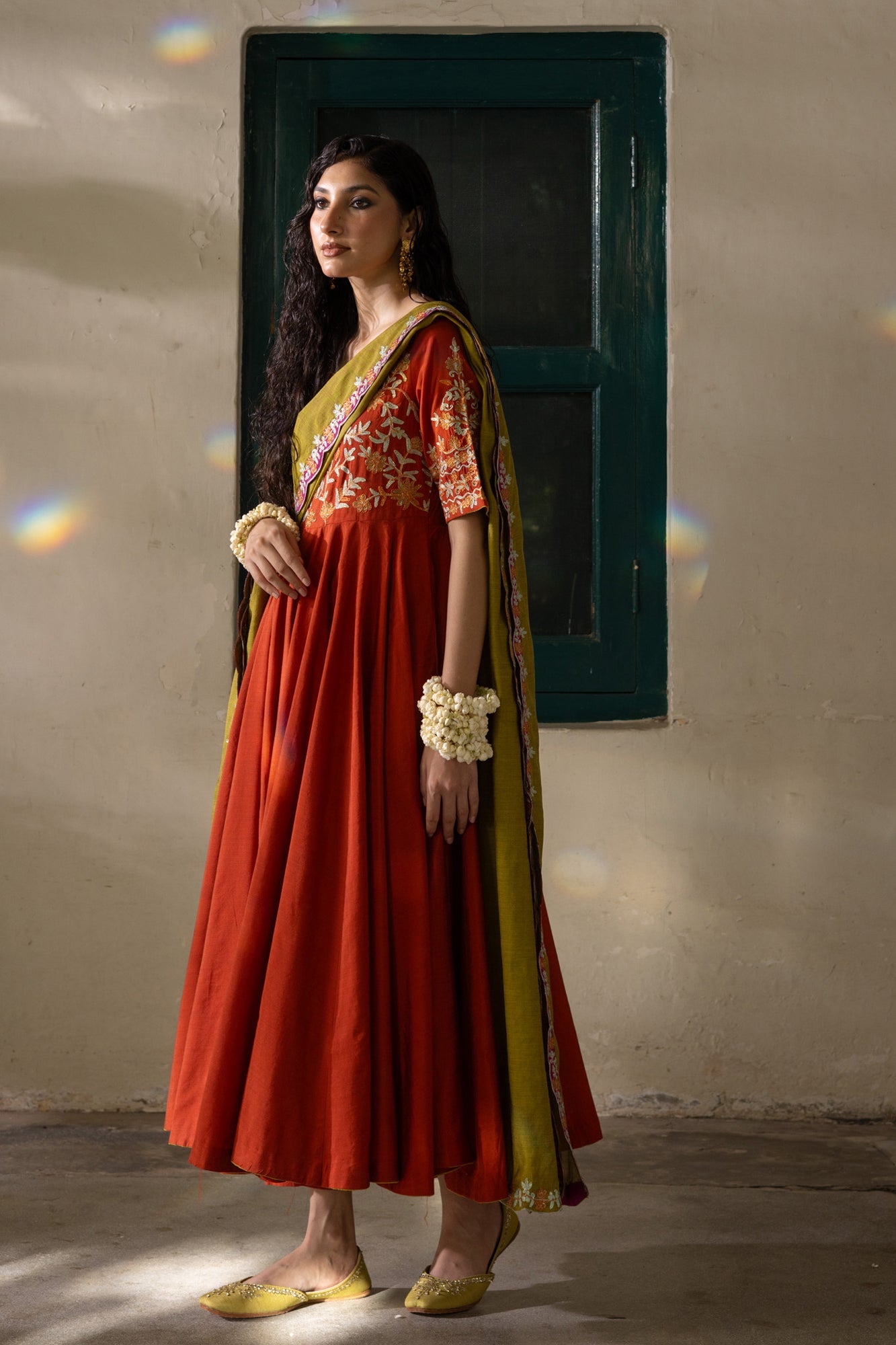 Embroidered Rosette Kalidaar Ensemble