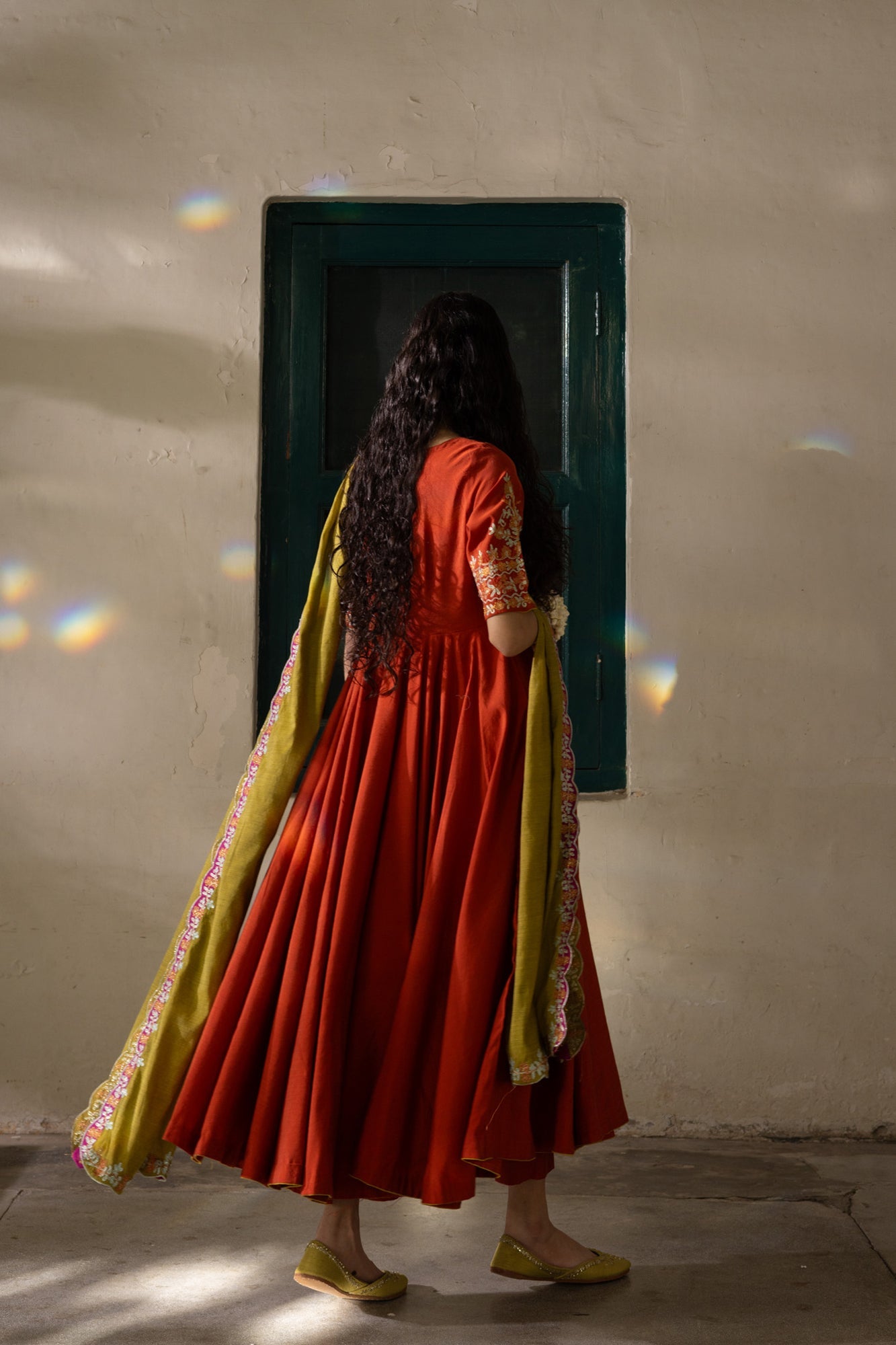 Embroidered Rosette Kalidaar Ensemble