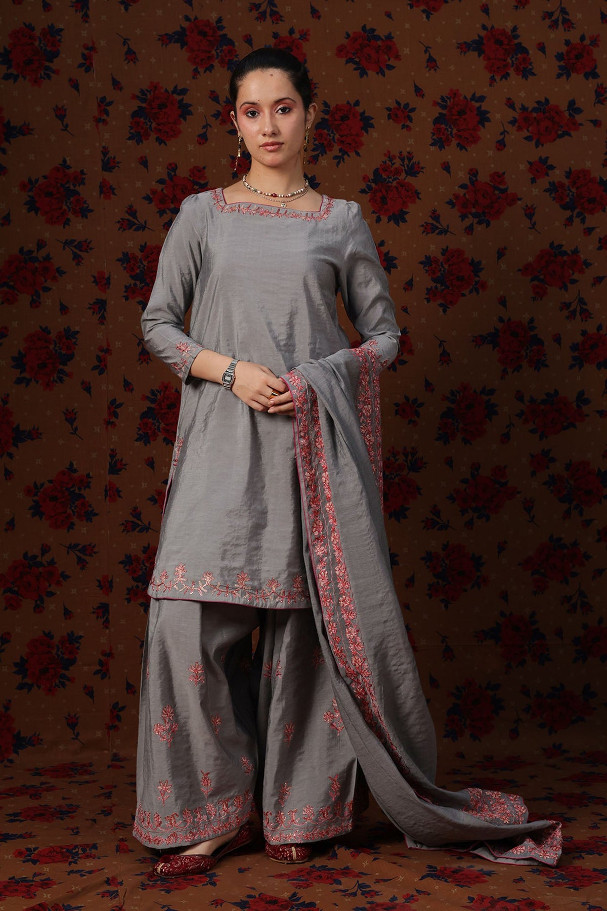 Embroidered Farshi Ensemble