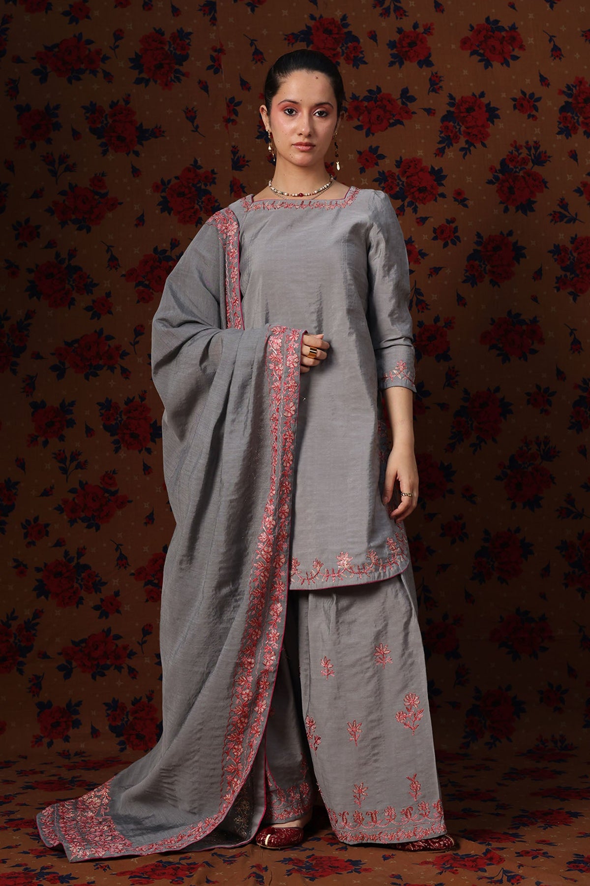 Embroidered Farshi Ensemble