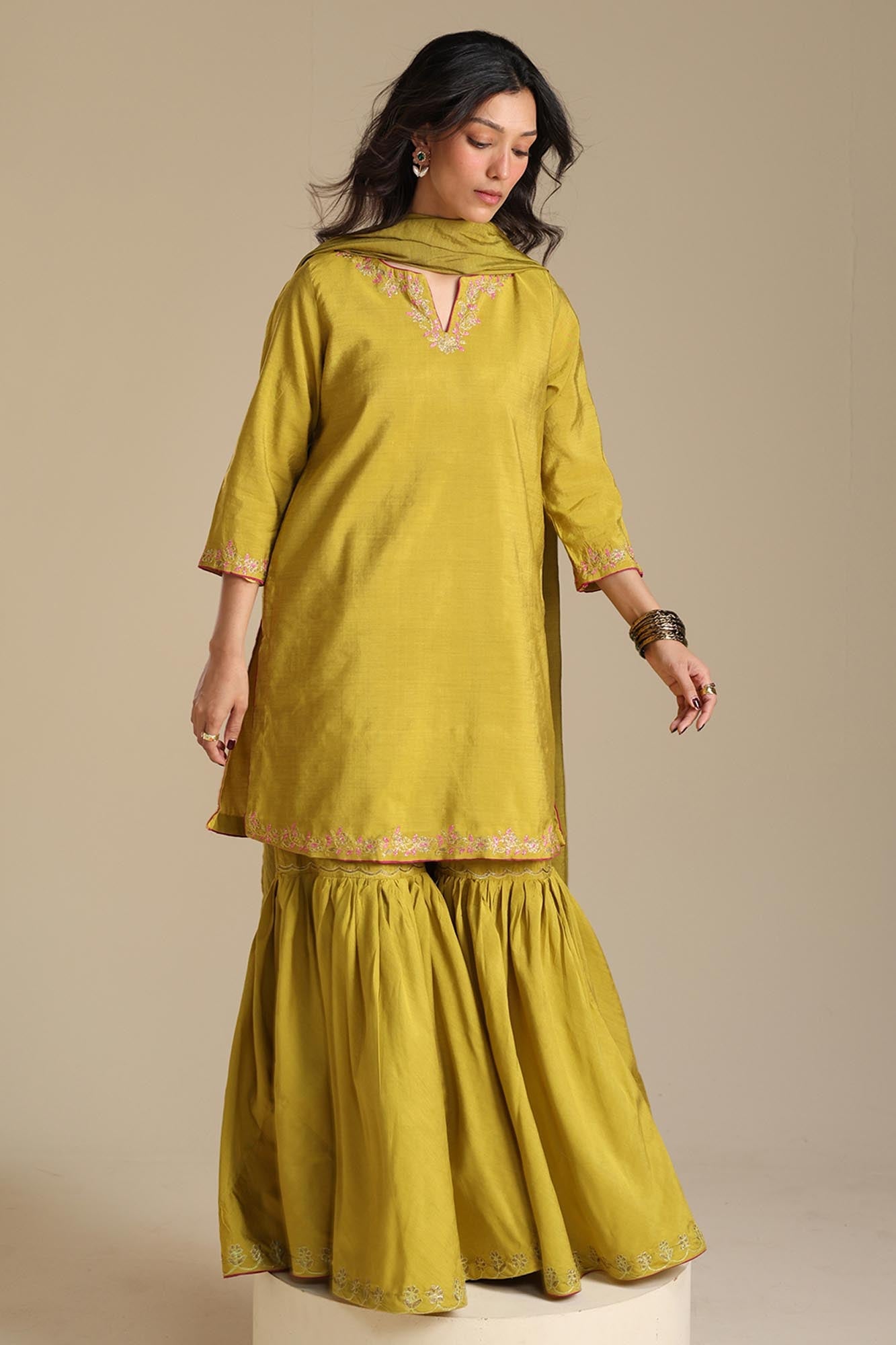 Serene Embroidered Gharara Ensemble