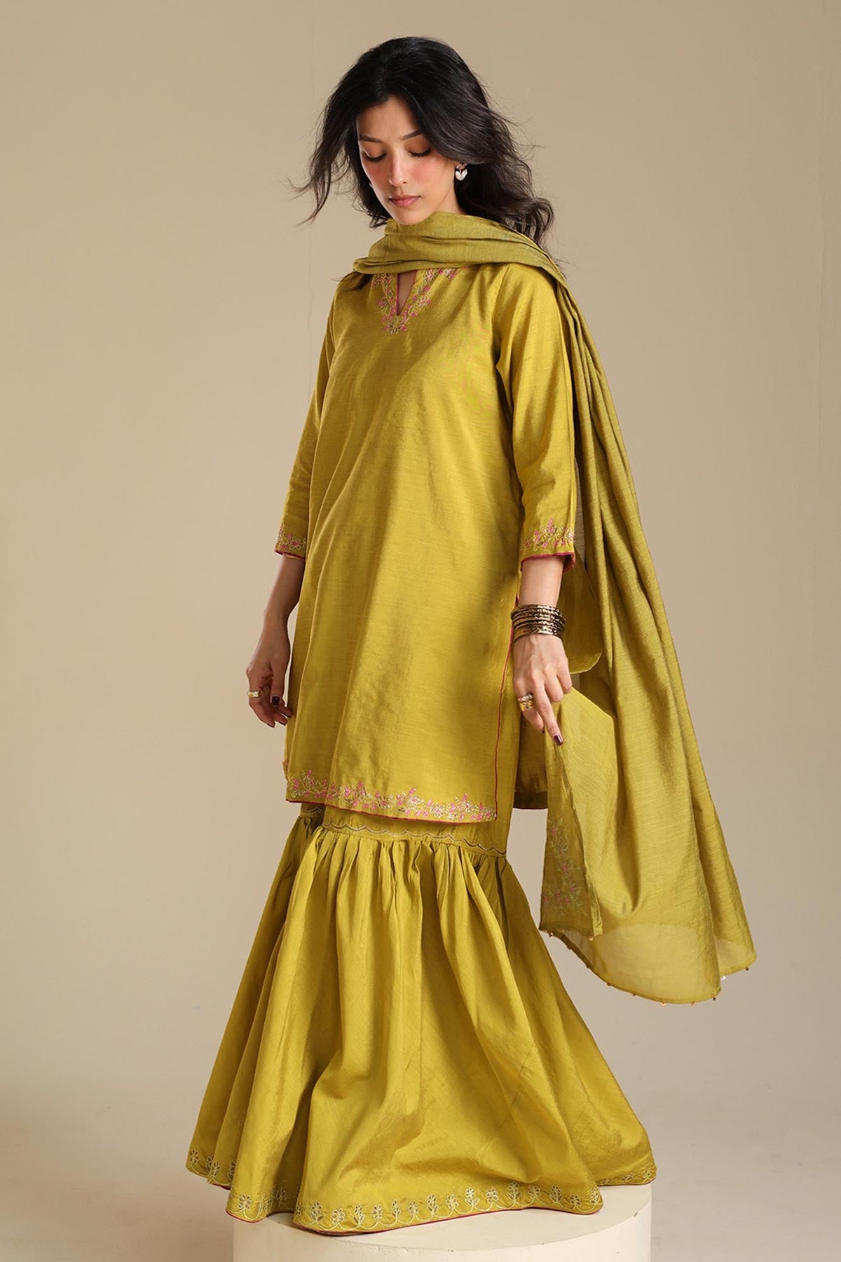 Serene Embroidered Gharara Ensemble