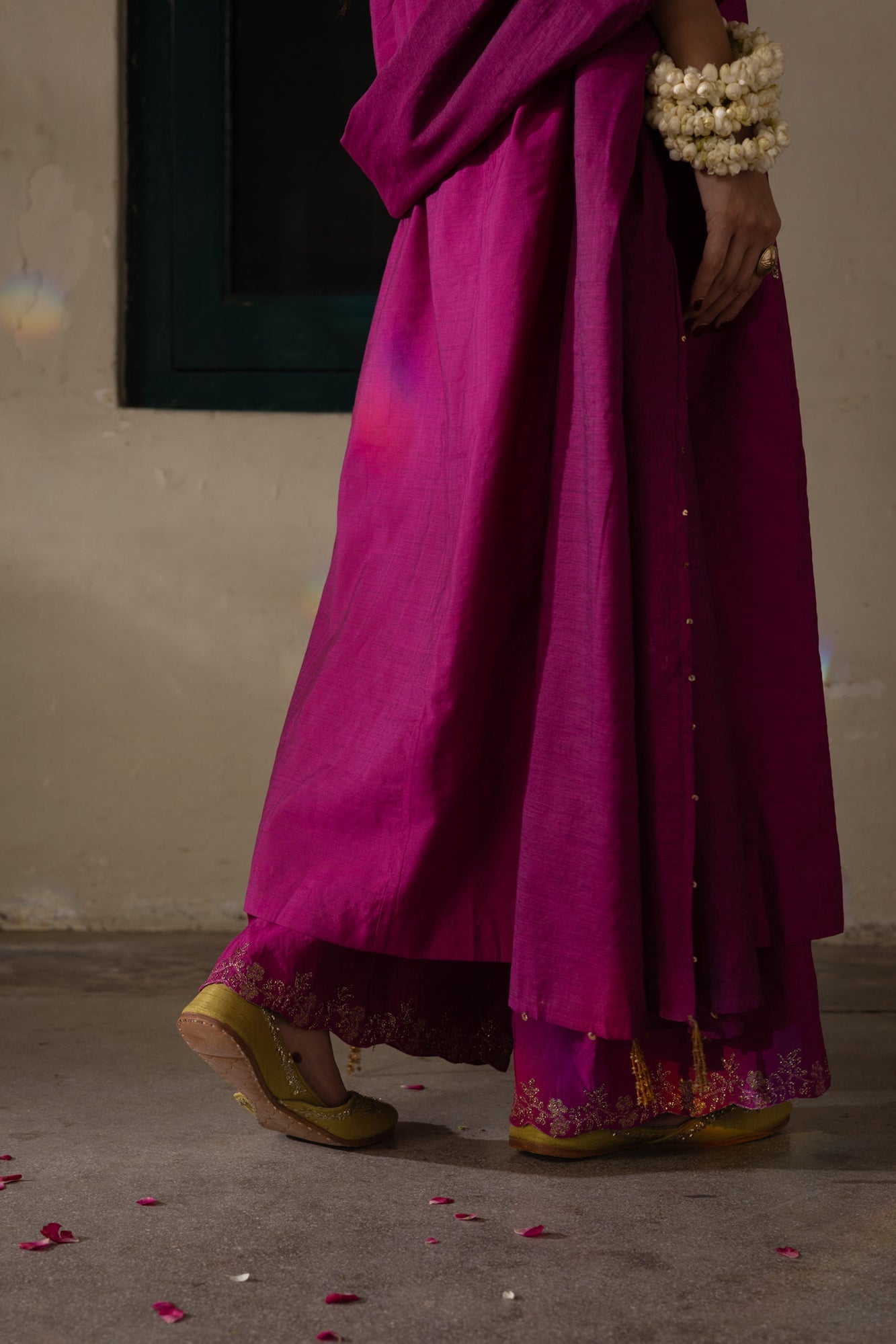 Golden Veil Embroidered Ensemble