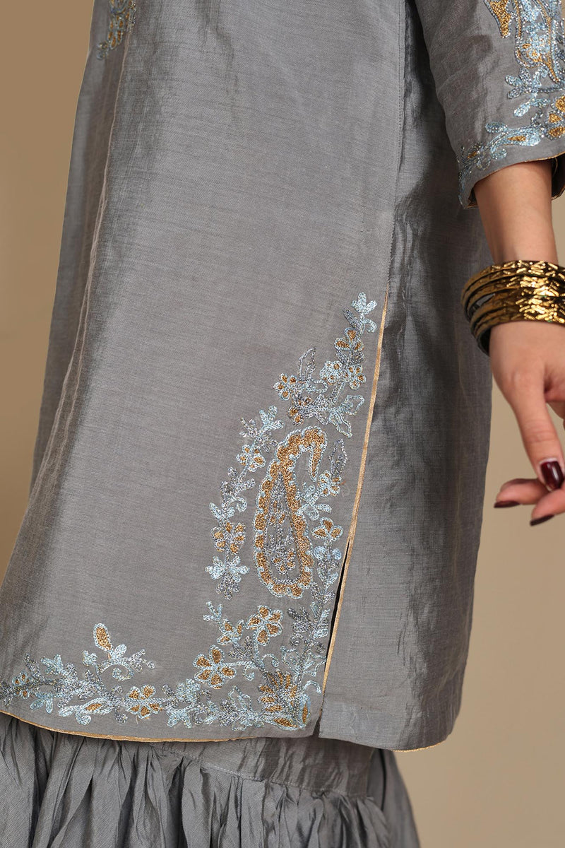 Gilded Embroidered Gharara Set