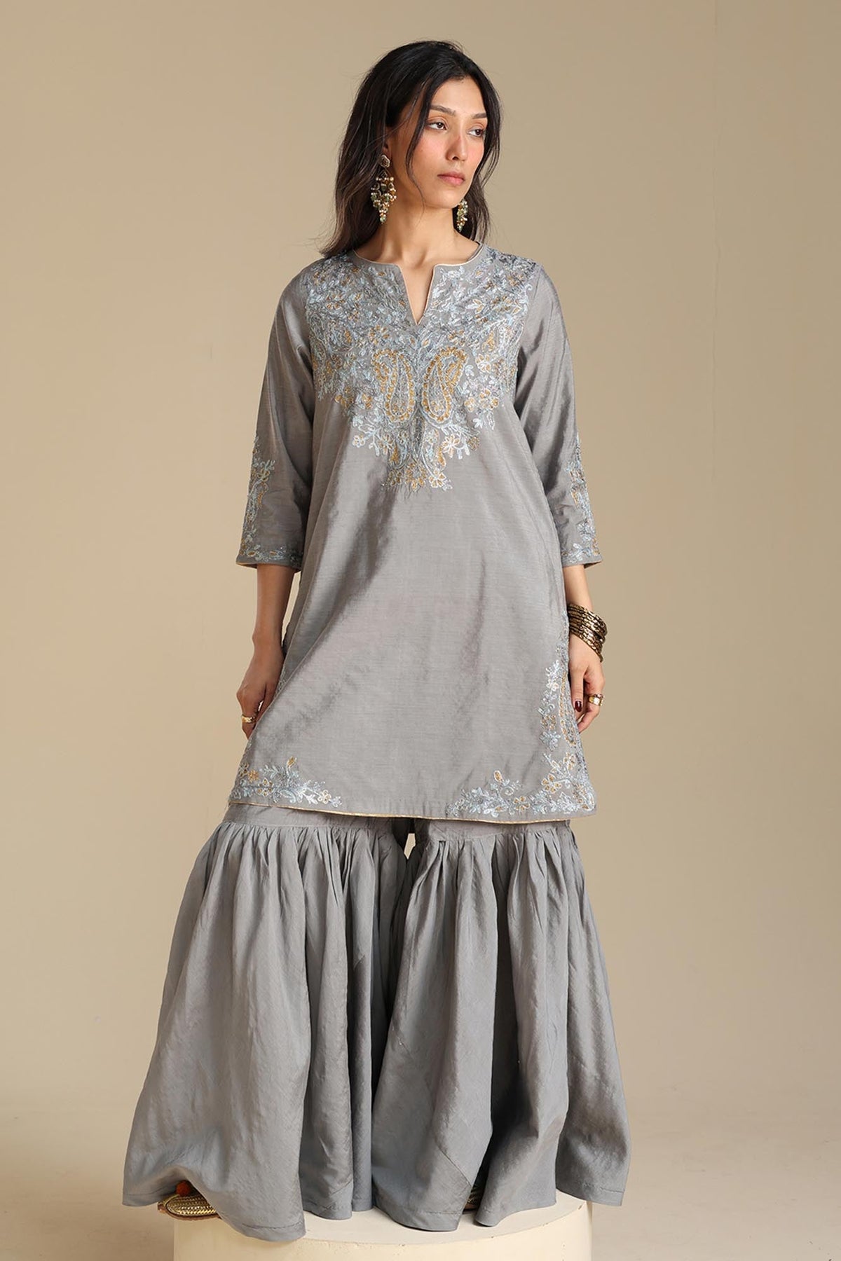 Gilded Embroidered Gharara Set