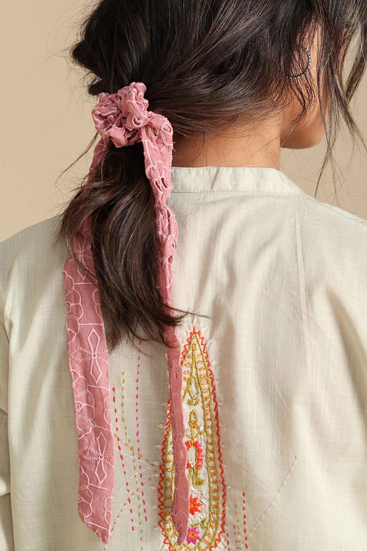 Embroidered Hair Bow