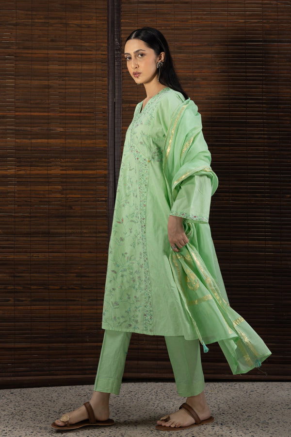 Hand-Embroidered 3-Piece Angrakha Set