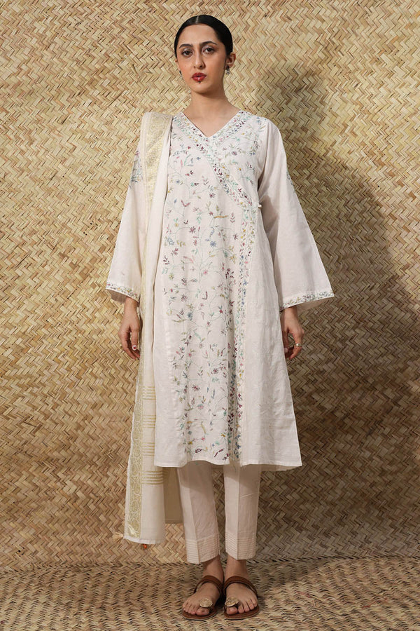 Hand-Embroidered 3-Piece Angrakha Set