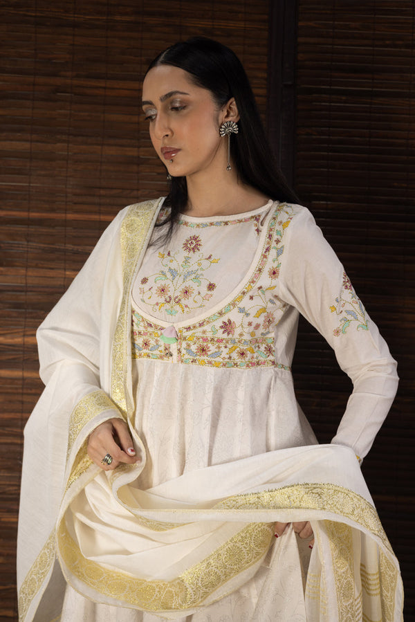 Hand-Embroidered 3-Piece Anarkali Set