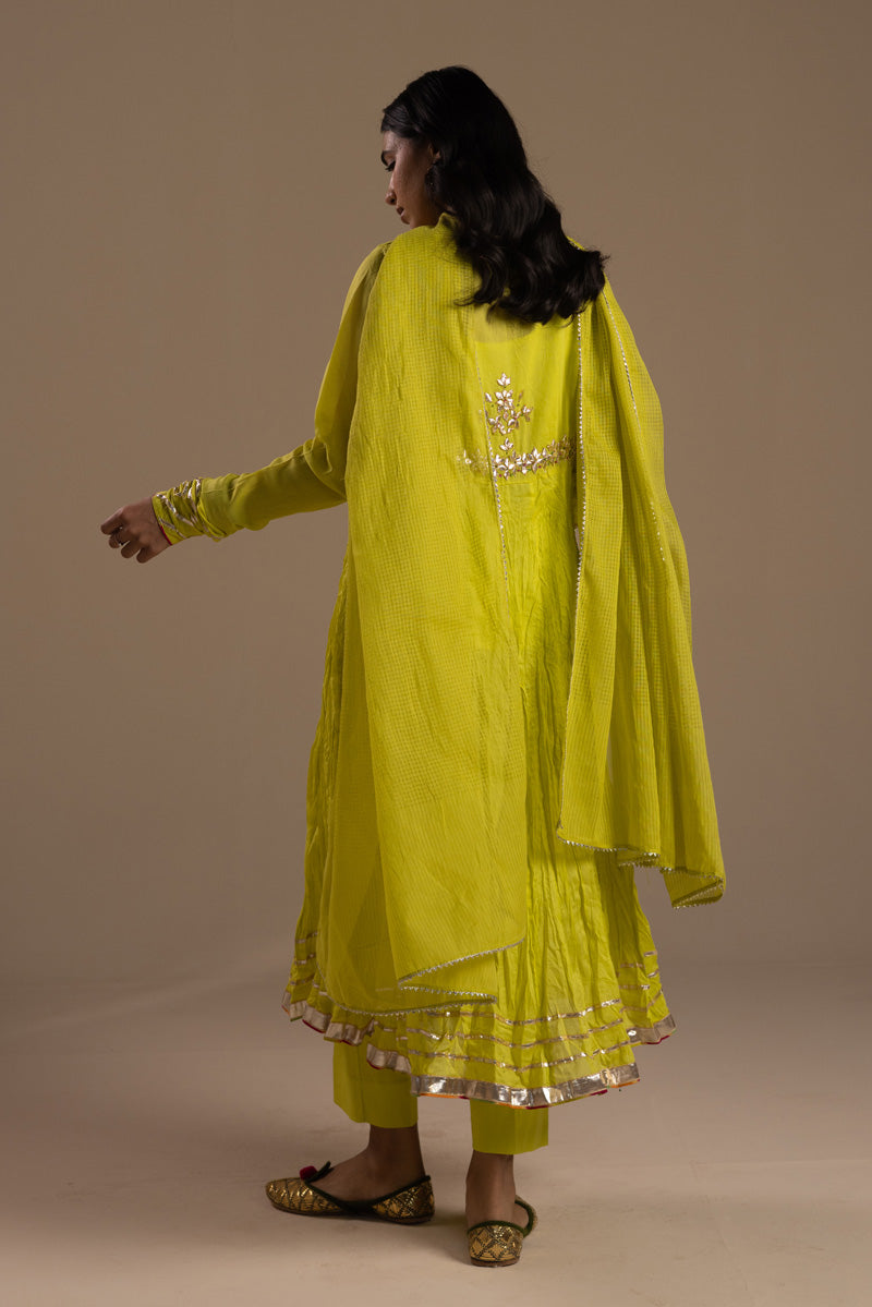 Golden Gota Anarkali Ensemble