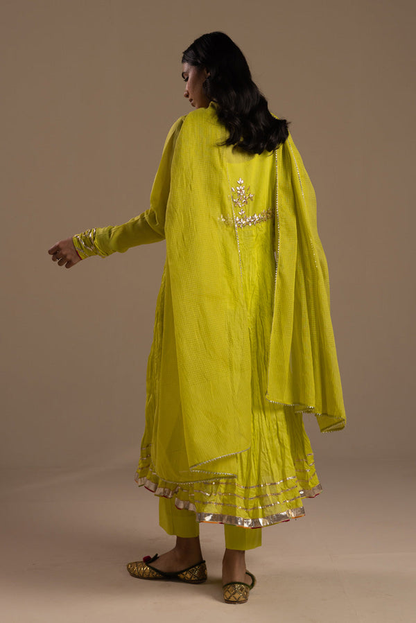 Golden Gota Anarkali Ensemble