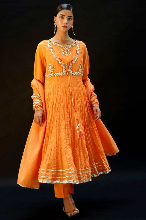 Golden Gota Anarkali Ensemble