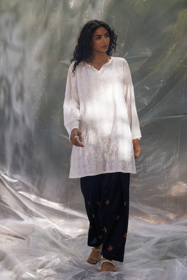 Hand-Embroidered N K R Shirt