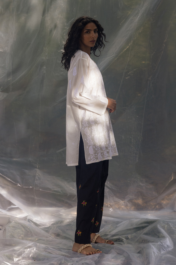 Hand-Embroidered N K R Shirt