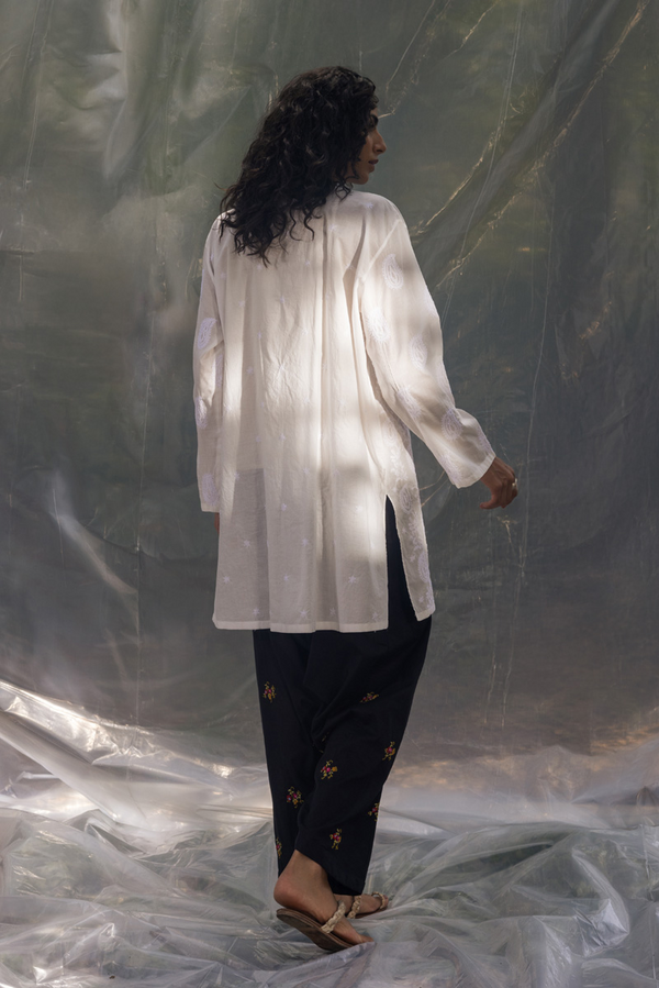 Hand-Embroidered N K R Shirt