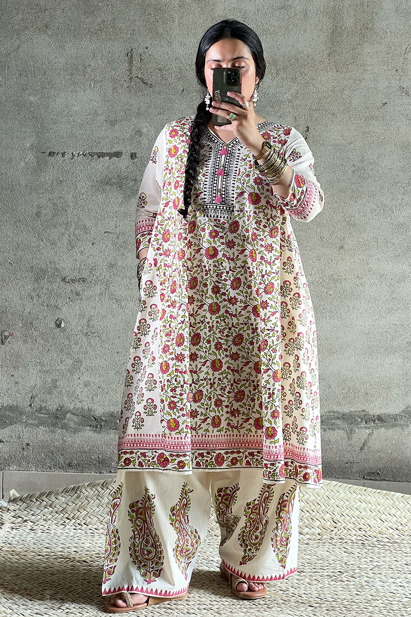 Hand-Block Printed Gulnar Set
