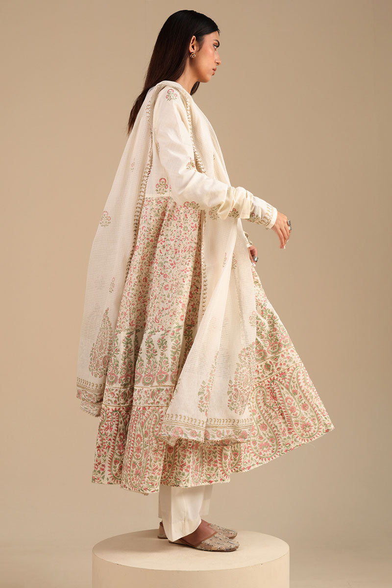 Hand Block-Printed Anarkali Set