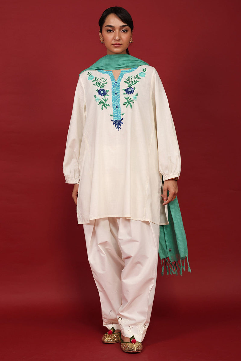 Hand-Embroidered Floral Shirt