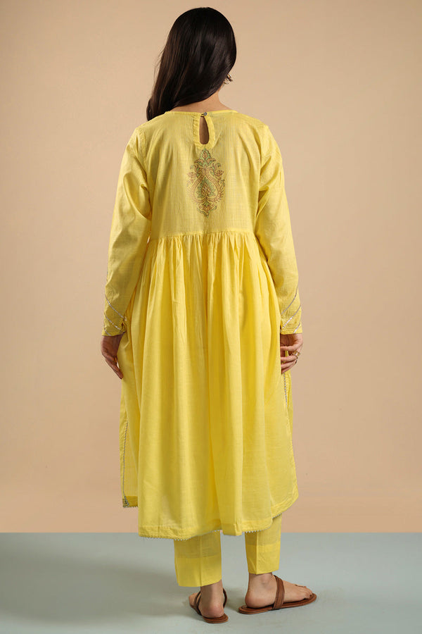 Black-Printed Anarkali Set