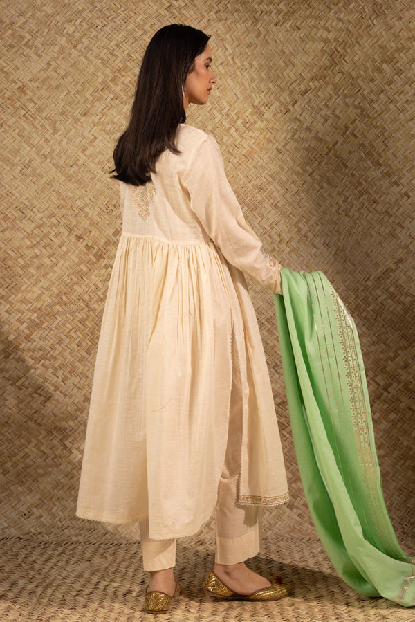 Black-Printed Anarkali Set