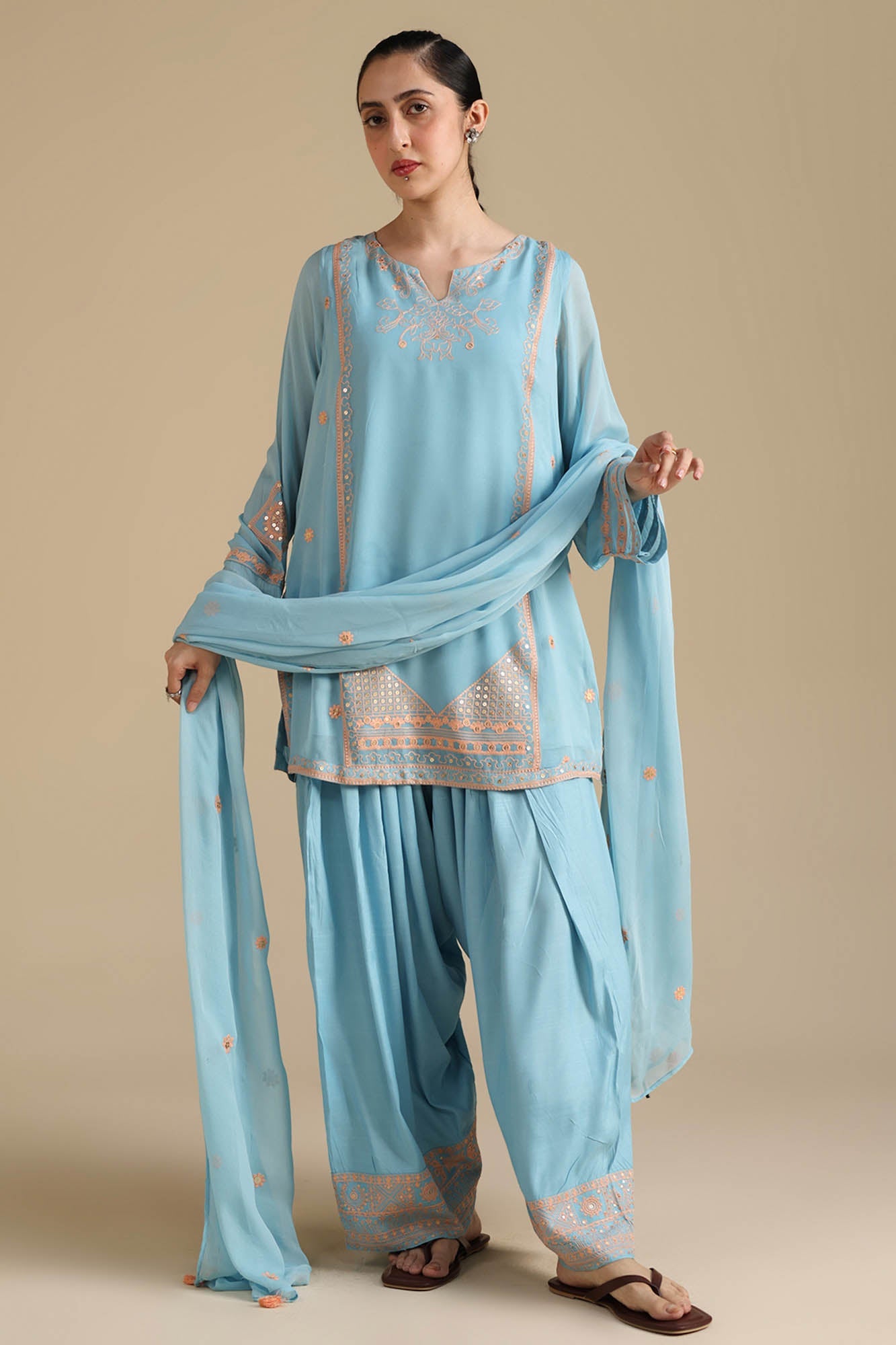 Embroidered Desi Set