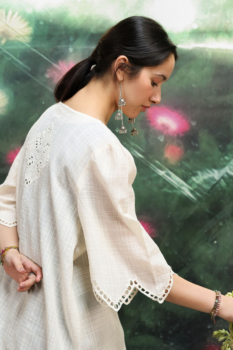 Ivory Schiffli Edit Shirt