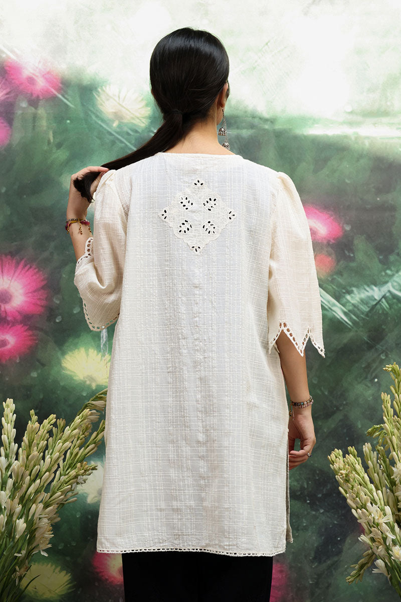 Ivory Schiffli Edit Shirt