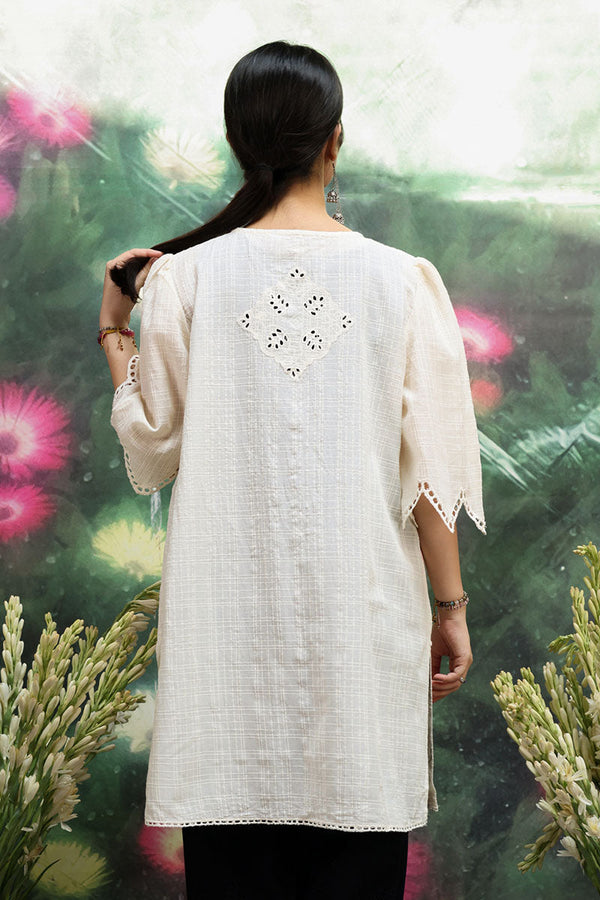 Ivory Schiffli Edit Shirt