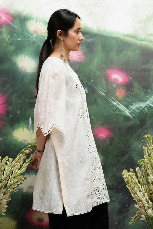 Ivory Schiffli Edit Shirt