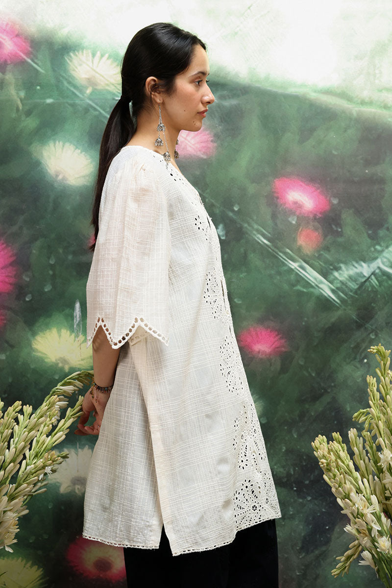 Ivory Schiffli Edit Shirt