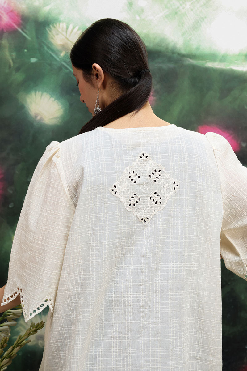 Ivory Schiffli Edit Shirt