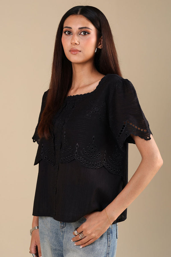 Midnight Broderie Edit Top