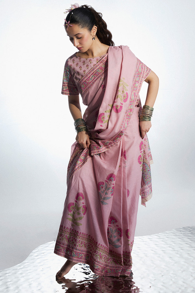 Block-Printed Jamni Saree