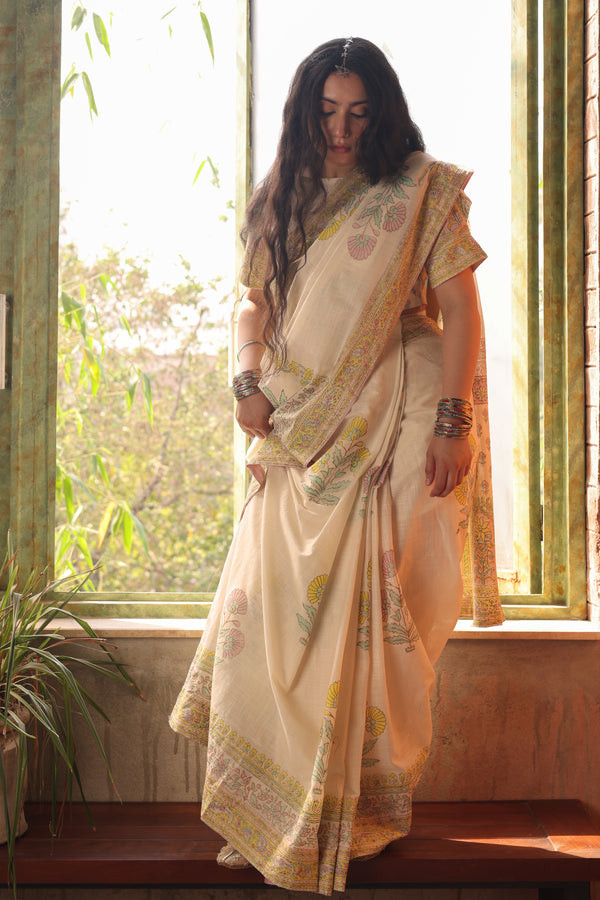 Block-Printed Jamni Saree