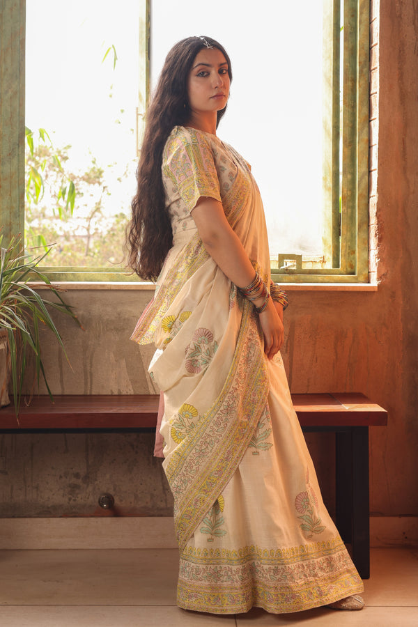 Block-Printed Jamni Saree