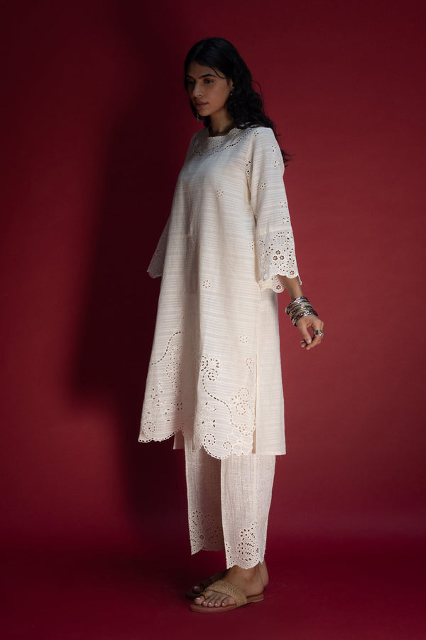 Schiffli Embroidered Trousers