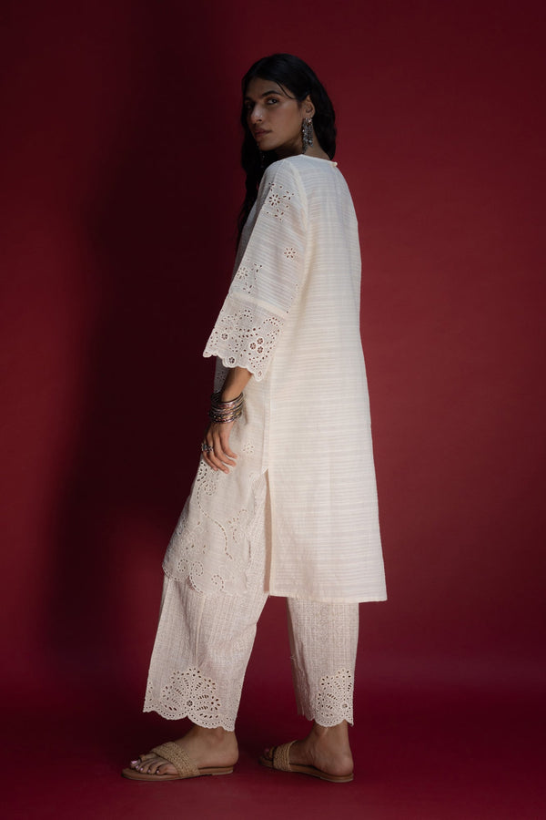 Schiffli Embroidered Trousers
