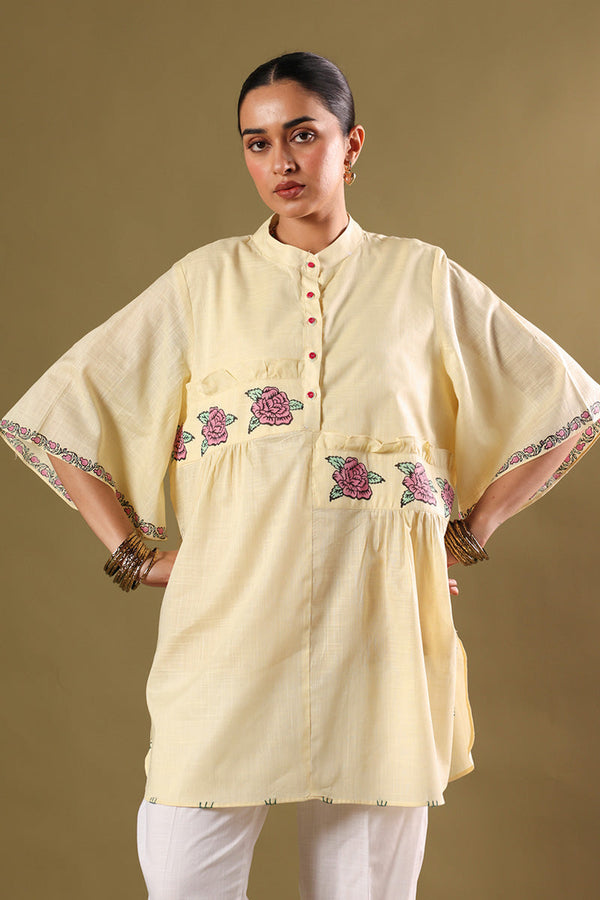 Hand-Block Printed Gulab Shirt