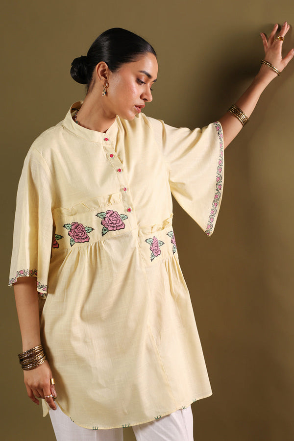Hand-Block Printed Gulab Shirt