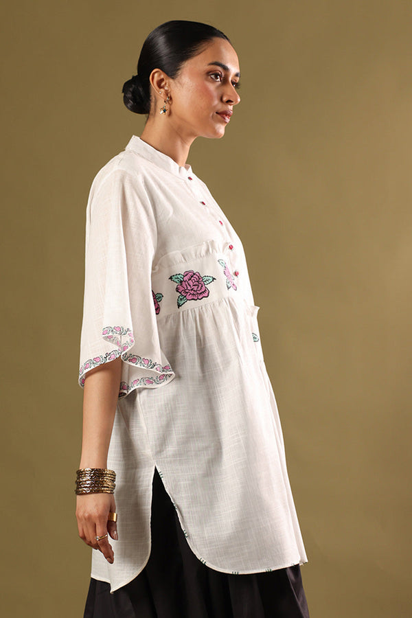 Hand-Block Printed Gulab Shirt