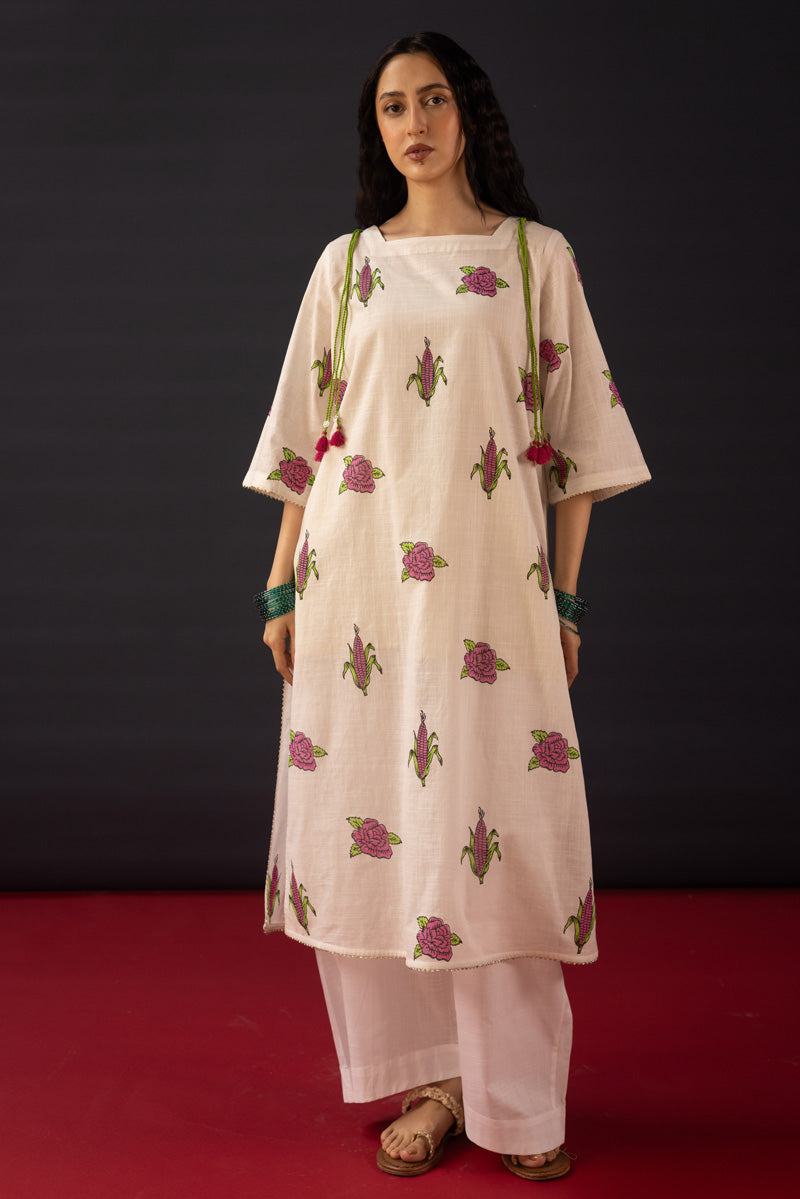 Hand-Block Printed Rose Set