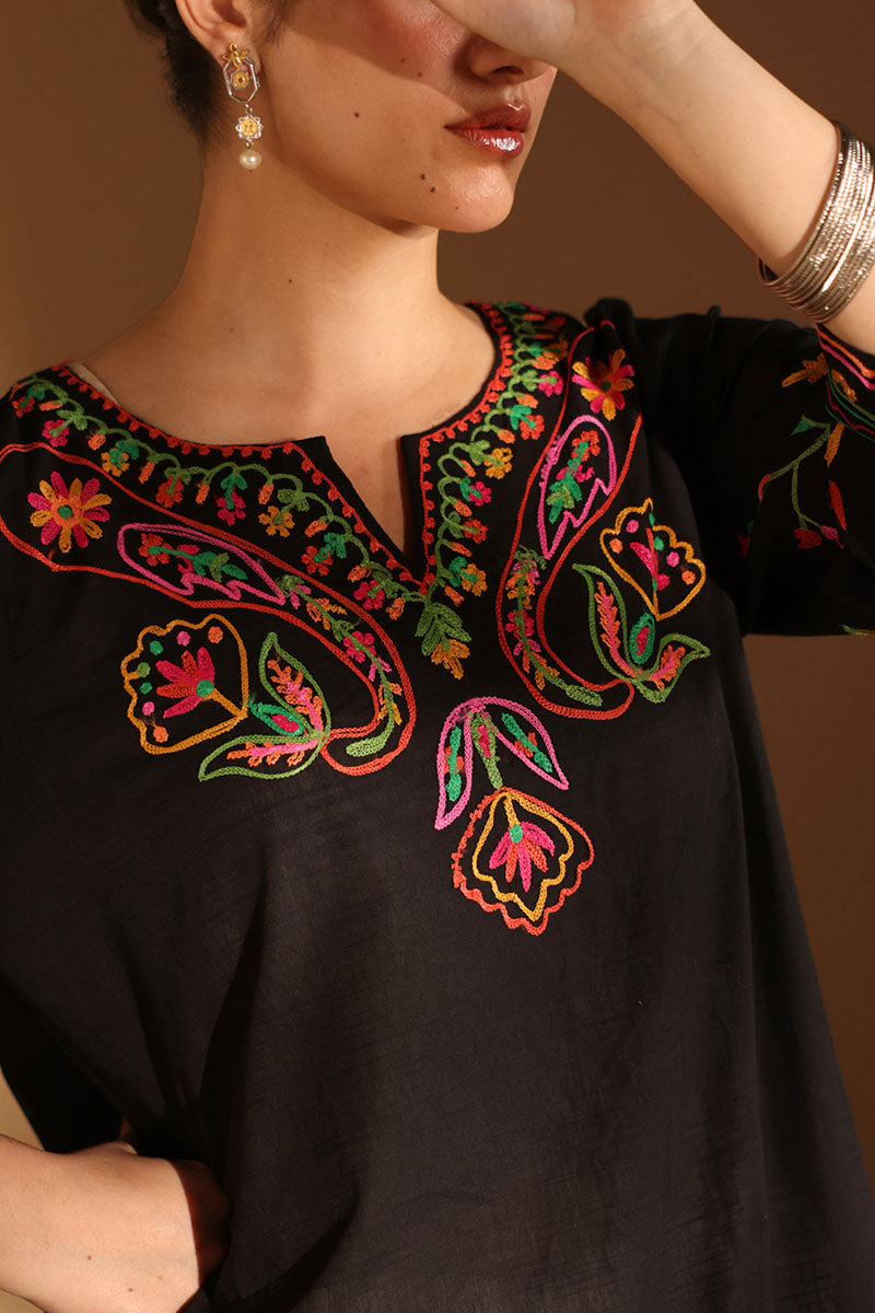 Embroidered Zouk Whisper Kurta