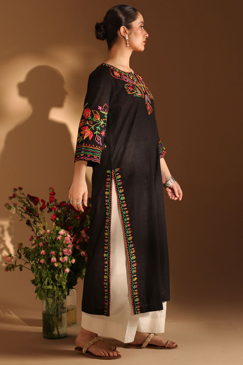 Embroidered Zouk Whisper Kurta